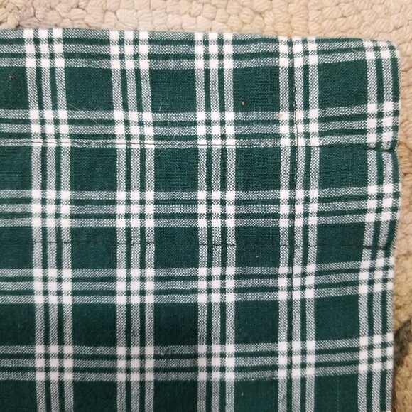 Green Plaid Drapes, Lined w/Valances - Picture 6 of 9